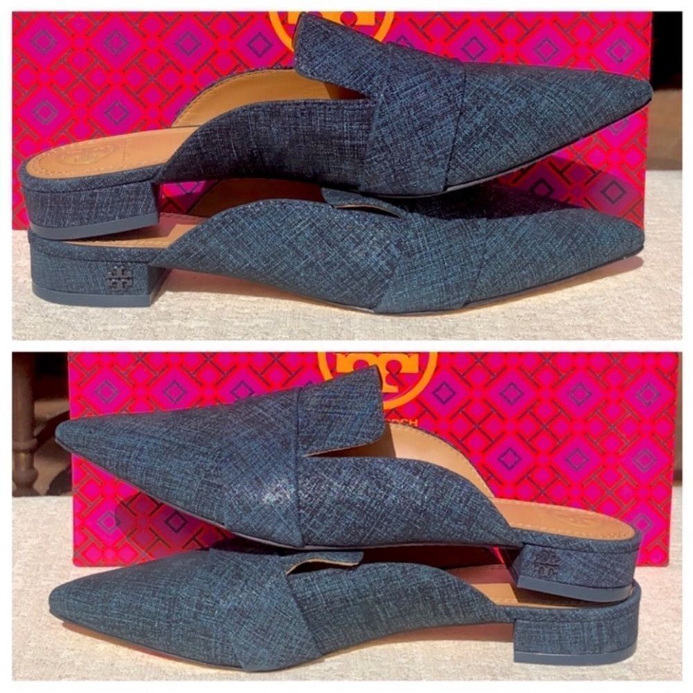 Tory Burch Stylish Women's Blue Slip-On Shoes